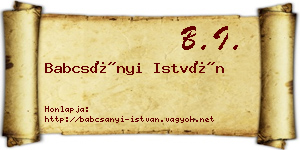 Babcsányi István névjegykártya